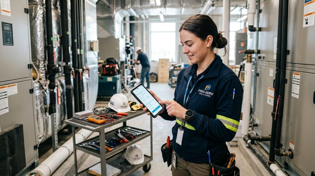 Photorealistic image of a service technician or tradesperson